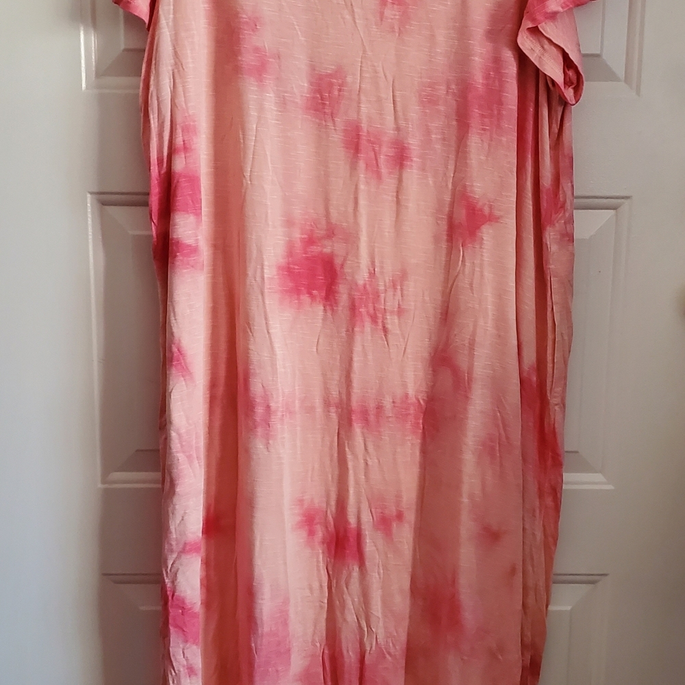 Peach Tie Dye Maxi Dress